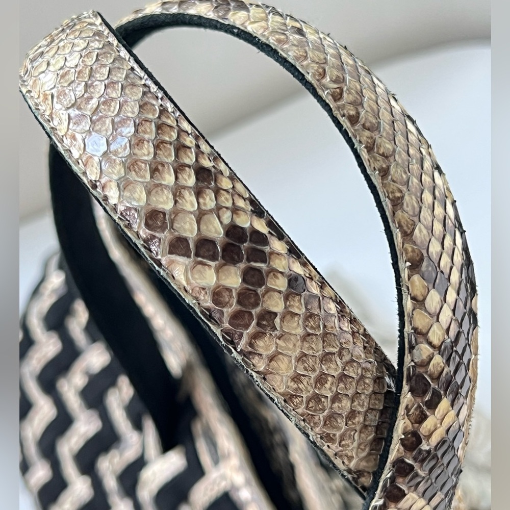 Nancy Gonzalez Python Suede Woven Snake Skin Purs… - image 7